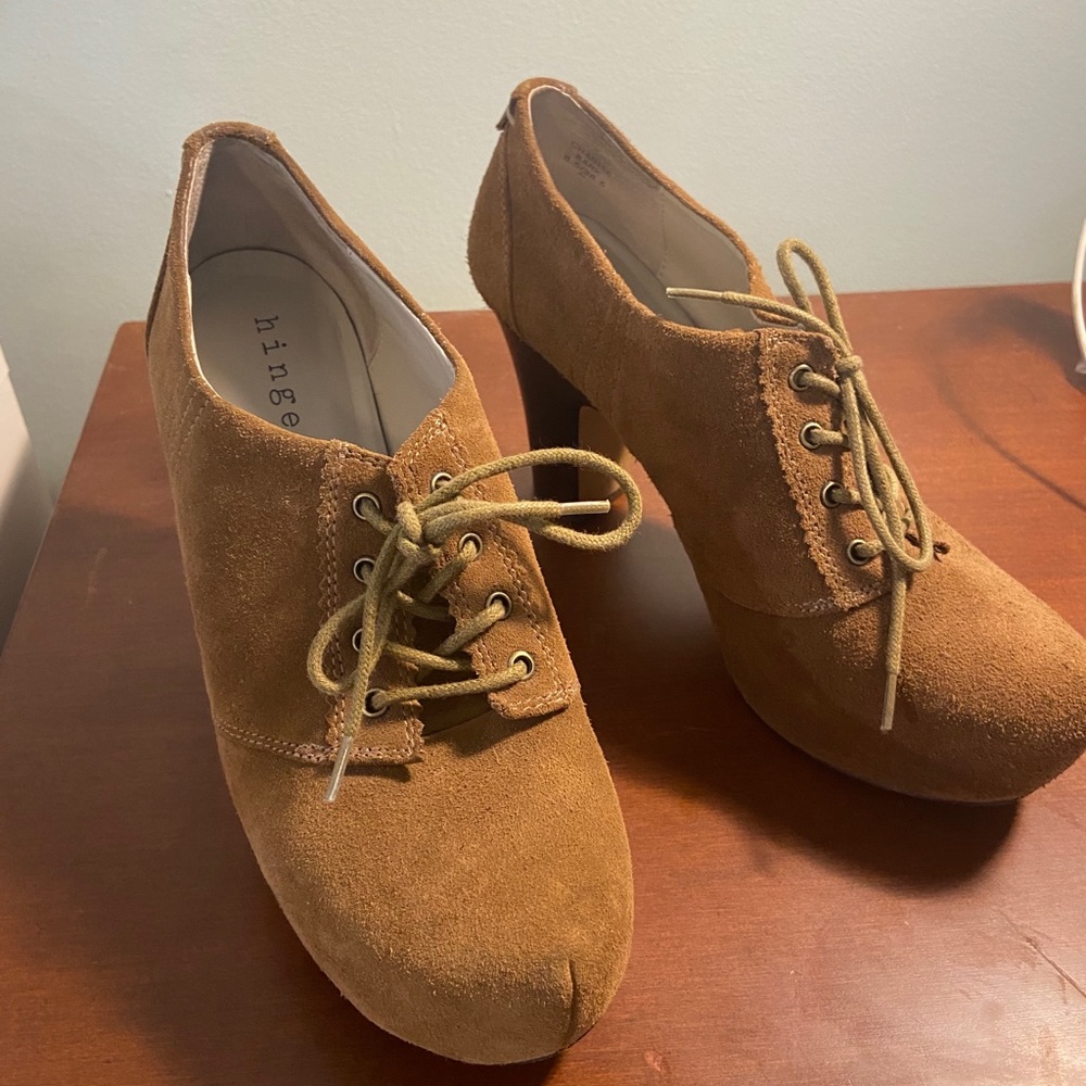 Tan heeled booties